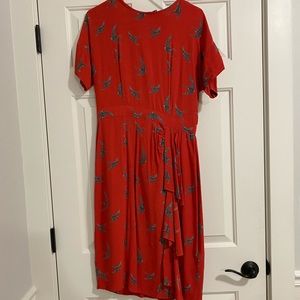 ASOS red waterfall swallow print dress Size 10